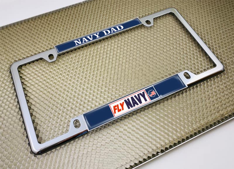 Fly Navy Dad - Car Metal License Plate Frame